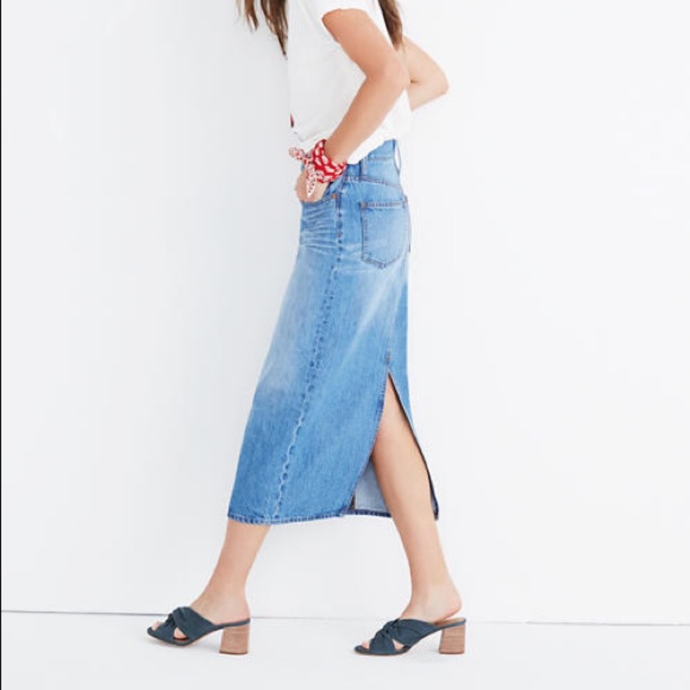 Madewell Midi Denim Jean Skirt 24